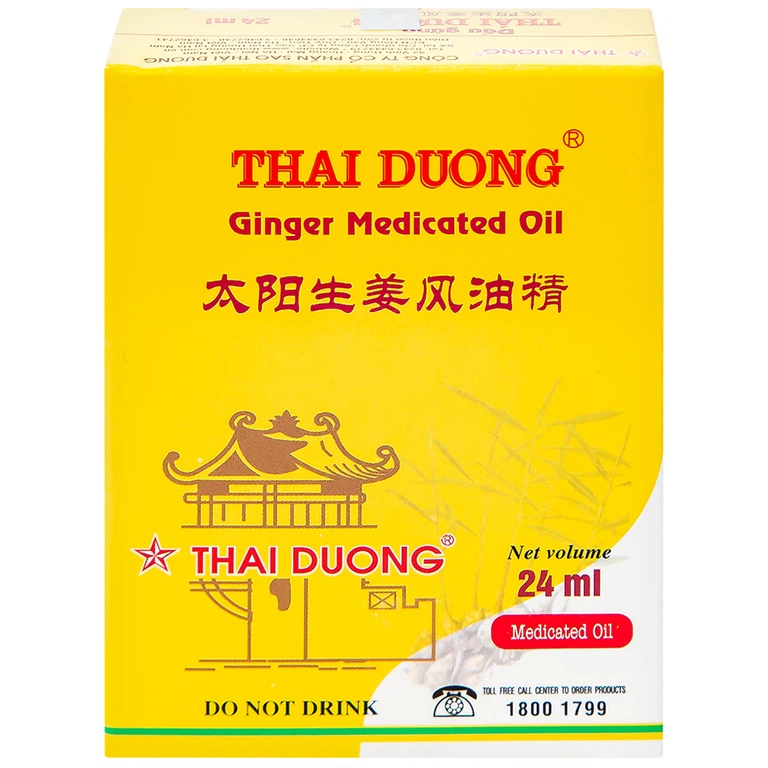 Dầu gừng Thái Dương điều trị đau đầu, đau lưng, đau dây thần kinh vai gáy (24ml)