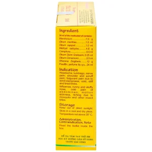 Dầu gừng Thái Dương điều trị đau đầu, đau lưng, đau dây thần kinh vai gáy (24ml)