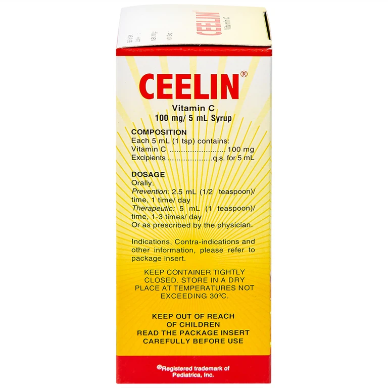 Siro Ceelin United bổ sung vitamin C, tăng cường sức đề kháng (120ml)
