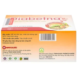 Viên uống Diabetna Nam Dược hỗ trợ giảm đường huyết, giảm HbA1c (4 vỉ x 10 viên)