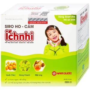 Siro ho cảm Ích Nhi Nam Dược hỗ trợ giải cảm, giảm ho, tiêu đờm (30 gói x 5ml)