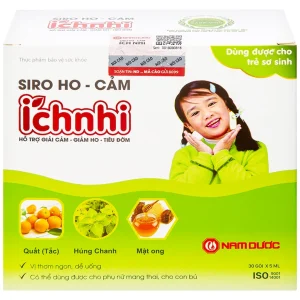 Siro ho cảm Ích Nhi Nam Dược hỗ trợ giải cảm, giảm ho, tiêu đờm (30 gói x 5ml)