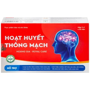 Viên uống Hoạt Huyết Thông Mạch Hoàng Gia Royal Care tăng cường tuần hoàn não (3 vỉ x 10 viên)