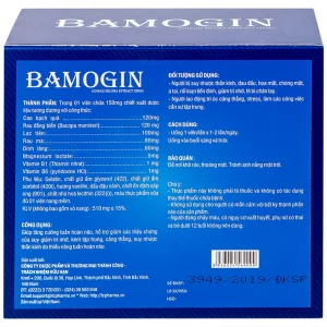 Viên uống Bamogin Thành Công tăng cường tuần hoàn não, cải thiện trí nhớ (6 vỉ x 10 viên)
