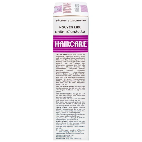 Dầu gội sạch gàu Haircare Bimex giúp sạch gàu, hết ngứa da đầu (50g)