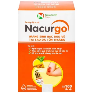 Dung dịch xịt Nacurgo màng sinh học bảo vệ, tái tạo da tổn thương (100 lần xịt)