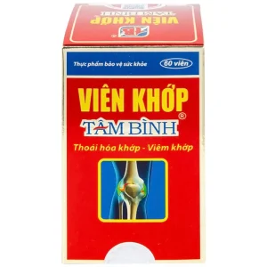 Viên khớp Tâm Bình hỗ trợ giảm các triệu chứng của thoái hóa khớp, viêm khớp (60 viên)
