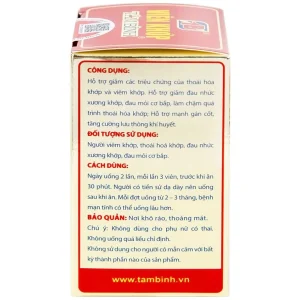 Viên khớp Tâm Bình hỗ trợ giảm các triệu chứng của thoái hóa khớp, viêm khớp (60 viên)