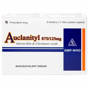 Thuốc Auclanityl 875/125mg Tipharco điều trị nhiễm khuẩn (2 vỉ x 7 viên)