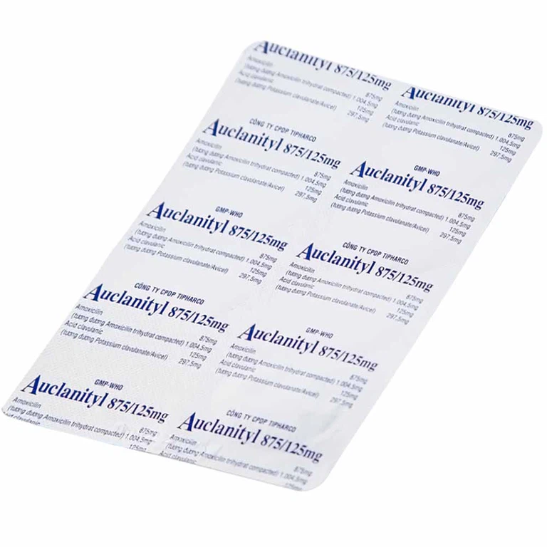 Thuốc Auclanityl 875/125mg Tipharco điều trị nhiễm khuẩn (2 vỉ x 7 viên)