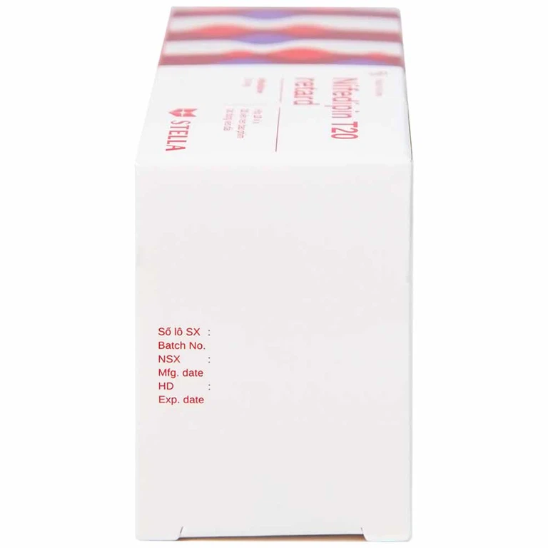 Viên nén Nifedipin T20 retard Stella dự phòng đau thắt ngực, điều trị tăng huyết áp (10 vỉ x 10 viên)