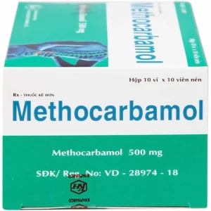 Viên nén Methocarbamol 500mg Khapharco điều trị ngắn hạn cơn đau, co thắt cơ, bong gân (10 vỉ x 10 viên)