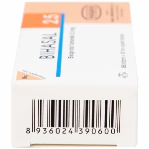 Thuốc Bihasal 2.5 Hasan điều trị tăng huyết áp, đau thắt ngực, suy tim mạn tính ổn định (5 vỉ x 10 viên)