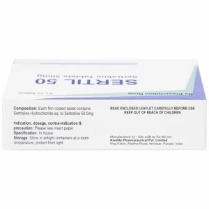 Thuốc Sertil 50 Kwality Pharmaceutical điều trị bệnh trầm cảm, hội chứng hoảng sợ (3 vỉ x 10 viên)