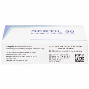 Thuốc Sertil 50 Kwality Pharmaceutical điều trị bệnh trầm cảm, hội chứng hoảng sợ (3 vỉ x 10 viên)
