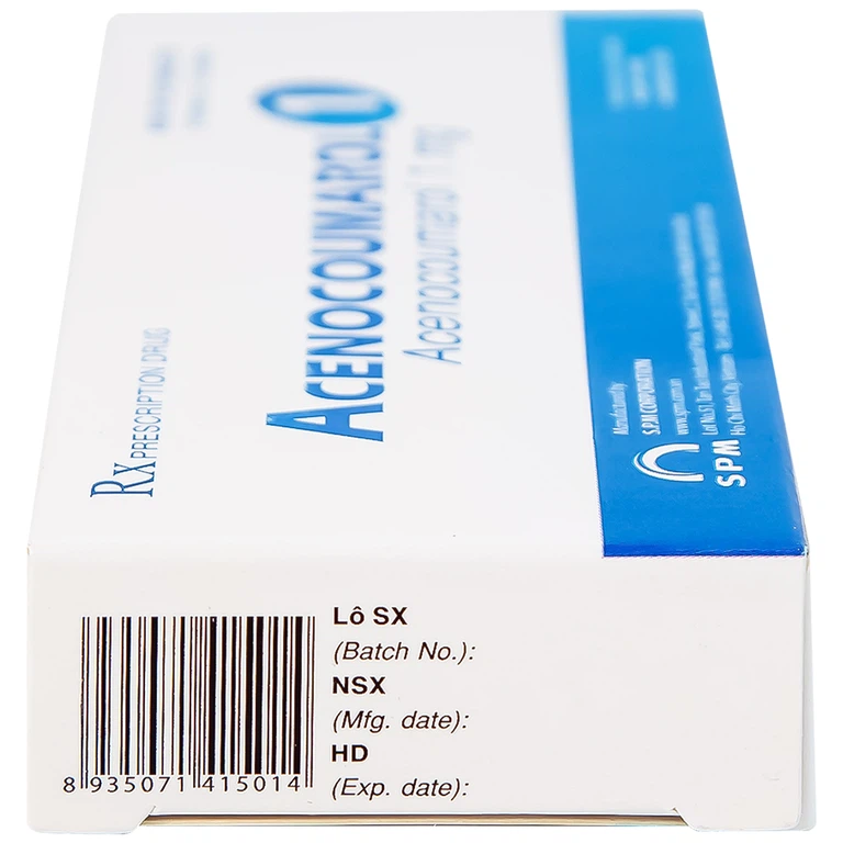 Thuốc Acenocoumarol 1 SPM điều trị và ngăn ngừa bệnh nghẽn mạch (3 vỉ x 10 viên)