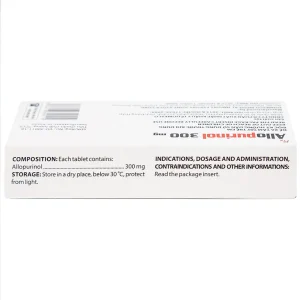 Thuốc Allopurinol 300mg Domesco điều trị tăng acid uric máu, sỏi thận (2 vỉ x 10 viên)