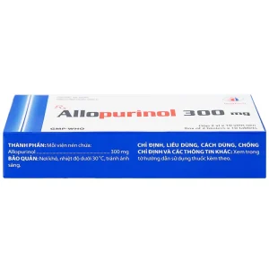 Thuốc Allopurinol 300mg Domesco điều trị tăng acid uric máu, sỏi thận (2 vỉ x 10 viên)