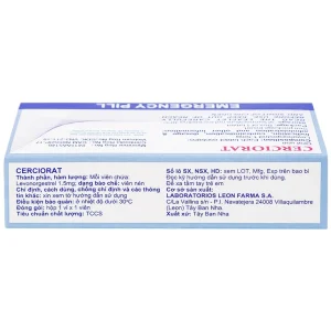 Thuốc tránh thai khẩn cấp Cerciorat 1.5mg Exeltis (1 viên)