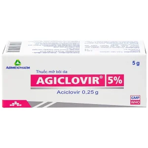 Thuốc mỡ bôi da Agiclovir 5% Agimexpharm điều trị nhiễm Herpes simplex, Herpes zoster, Herpes sinh dục (5g)