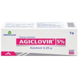 Thuốc mỡ bôi da Agiclovir 5% Agimexpharm điều trị nhiễm Herpes simplex, Herpes zoster, Herpes sinh dục (5g)