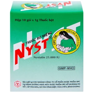 Thuốc rơ miệng Nyst 25.000IU OPC dự phòng và điều trị bệnh Candida miệng (10 gói)