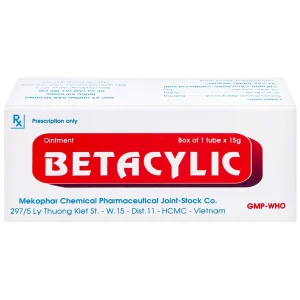 Thuốc mỡ bôi da Betacylic Mekophar điều trị bệnh vẩy nến, vảy da dầu (15g)