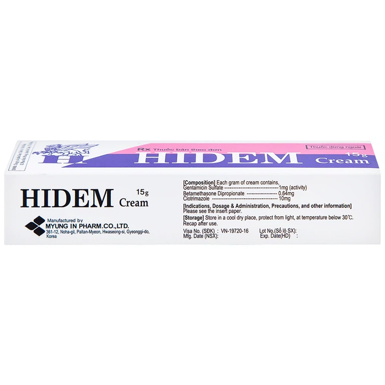 Kem bôi Hidem Cream điều trị viêm da dị ứng, hăm da (15g)
