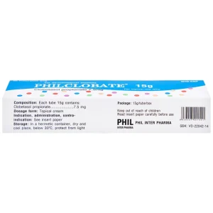Kem bôi da PhilClobate Phil Inter Pharma điều trị viêm da, chàm, chàm dị ứng (15g)