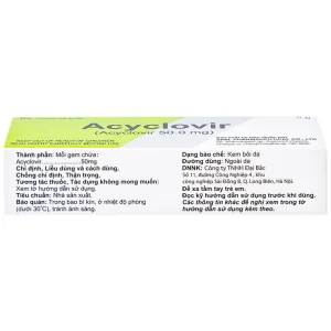 Kem bôi da Acyclovir Sinil điều trị nhiễm virus Herpes simplex (5g)