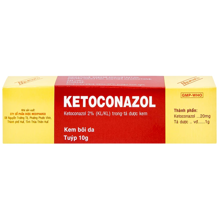 Kem bôi da Ketoconazol 2% Medipharco điều trị các bệnh nấm da và niêm mạc (10g)