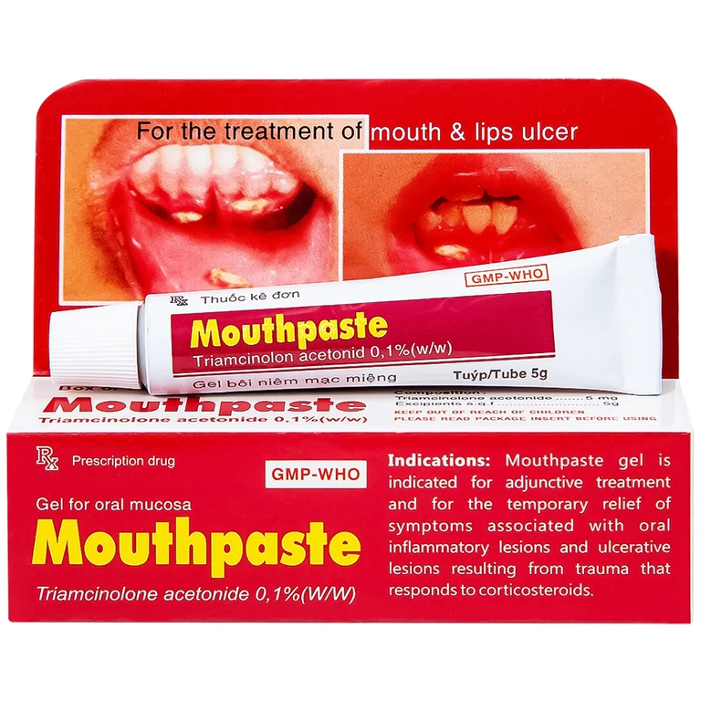 Gel bôi niêm mạc miệng Mouthpaste Medipharco giảm viêm, tổn thương (5g)
