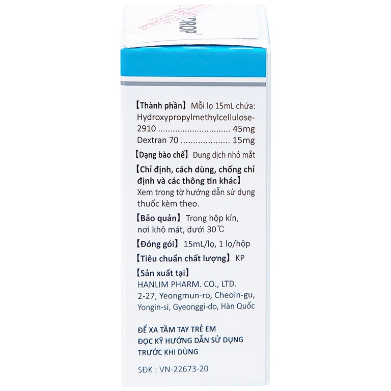 Thuốc nhỏ mắt Telodrop Hanlim điều trị chứng khô mắt (15ml)