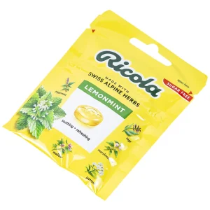 Kẹo ngậm không đường Ricola Lemon Mint thông cổ, mát họng, làm dịu cơn ho (17.5g)