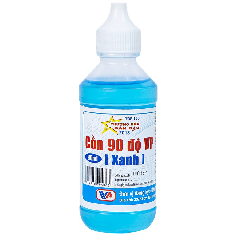Cồn Xanh 90 độ Vĩnh Phúc hỗ trợ sát trùng vết thương ngoài (60ml)