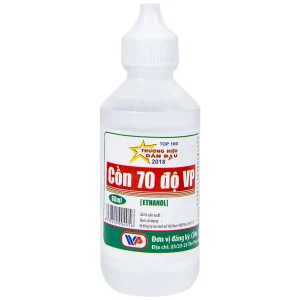 Cồn trắng 70 độ Vĩnh Phúc trắng hỗ trợ sát trùng vết thương (60ml)