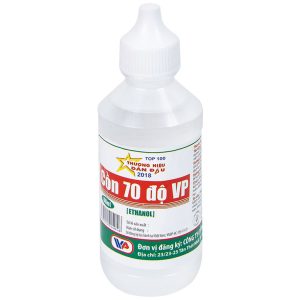 Cồn trắng 70 độ Vĩnh Phúc trắng hỗ trợ sát trùng vết thương (60ml)