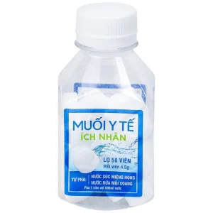 Muối Y Tế Ích Nhân dùng pha nước súc miệng họng, rửa mũi (50 viên x 4.5g)