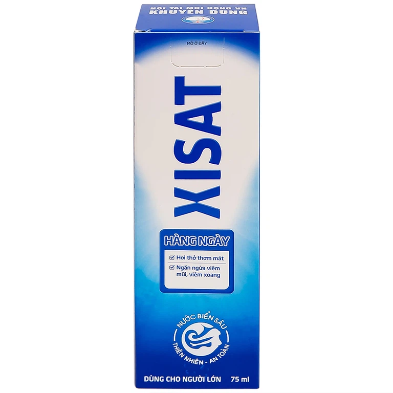 Xịt mũi nước biển sâu Xisat 75ml xịt sạch thông mũi dùng cho người lớn