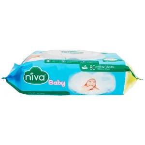 Khăn ướt Niva Baby làm sạch, kháng khuẩn và giữ vệ sinh (80 miếng)