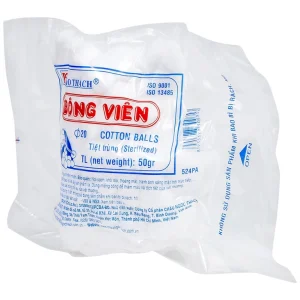 Bông gòn viên y tế thấm nước Bảo Thạch dùng để làm sạch vết thương, thấm máu và dịch tiết (50g)