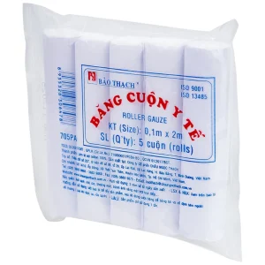 Băng cuộn y tế 0.1m x 2m Bảo Thạch dùng để băng vết thương (5 cuộn)