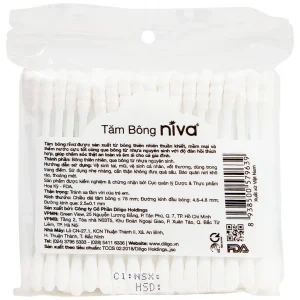 Tăm bông Niva AZ2 túi zipper 1 đầu tròn 1 đầu xoắn hỗ trợ vệ sinh tai, mũi, vết thương (100 que)