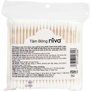 Tăm bông thân giấy Niva Baby BZP1 2 đầu tròn túi Zip vệ sinh tai, mũi, vệ sinh cá nhân cho trẻ em (200 que)