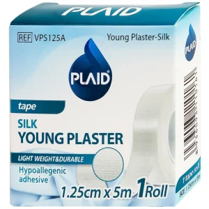 Băng keo cuộn lụa Young Plaster-Silk 1.25cm x 5m Young Chemical cố định ống truyền dẫn, dán lên gạc cố định vết thương (1 cuộn)