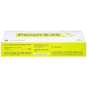 Viên nén Peruzi-6,25 DaViPharm chống tăng huyết áp, chống đau thắt ngực (3 vỉ x 10 viên)