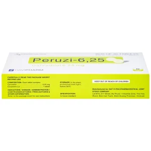 Viên nén Peruzi-6,25 DaViPharm chống tăng huyết áp, chống đau thắt ngực (3 vỉ x 10 viên)