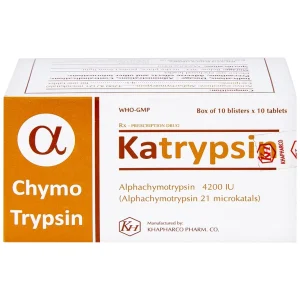Viên nén Katrypsin 4200IU Khapharco điều trị phù nề sau chấn thương, phẫu thuật, bỏng (10 vỉ x 10 viên)