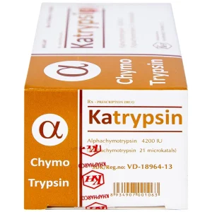 Viên nén Katrypsin 4200IU Khapharco điều trị phù nề sau chấn thương, phẫu thuật, bỏng (10 vỉ x 10 viên)