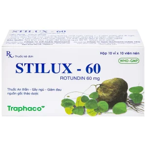 Thuốc Stilux-60 Traphaco dùng lo âu, căng thẳng, mất ngủ (10 vỉ x 10 viên)